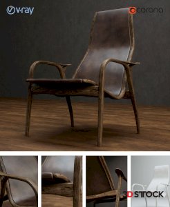 brown leather armchair