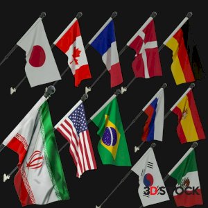 Animated Flags 3DModel