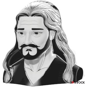 Long-Haired Bearded Man Bust