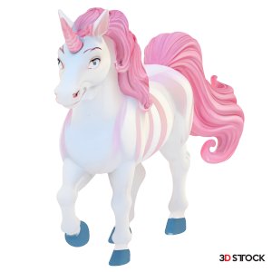 Whimsical Unicorn Figurine with Pink Mane