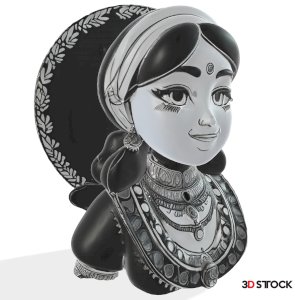 Graceful Folk Lady Figurine