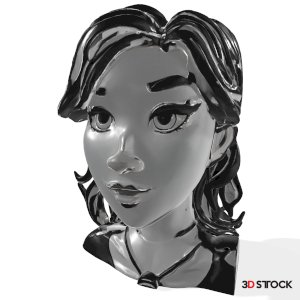 Stylized Female Bust - Metallic Sculpture