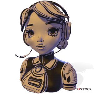 Anime Headset Girl Bust