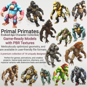 Primal Primates: Evolved Ape Character Collection