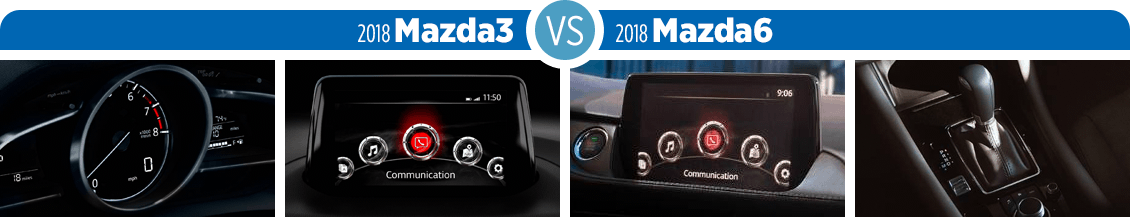 2018 Mazda Mazda3 vs 2018 Mazda Mazda6 Feature Comparison