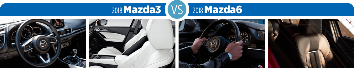 2018 Mazda Mazda3 vs 2018 Mazda Mazda6 Interior Comparison