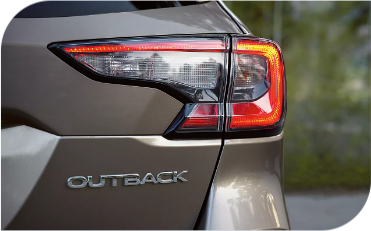 Close up of taillight on Subaru Outback