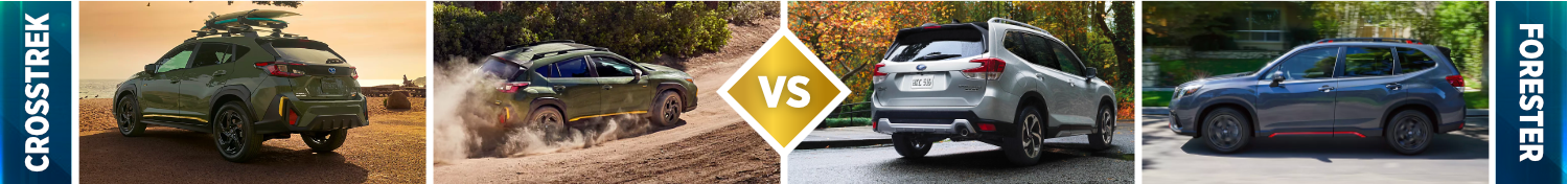 2024 Subaru Crosstrek vs 2024 Subaru Forester Exterior 2024 Subaru Crosstrek vs 2024 Subaru Forester Exterior
