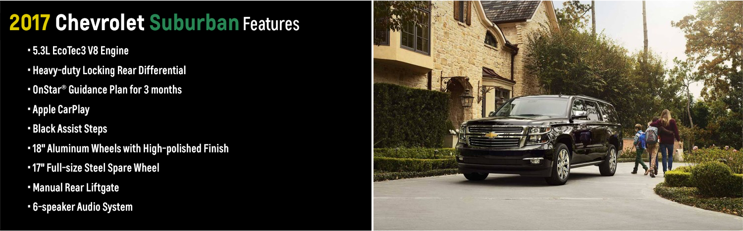 New 2017 Chevrolet Suburban Model Detail Information | El Paso Car Sales