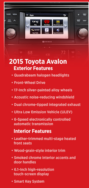 2015 Toyota Avalon Model Features