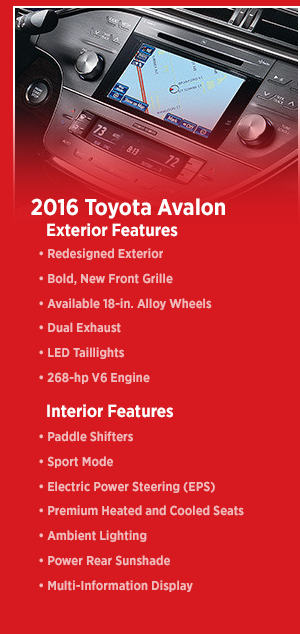 2016 Toyota Avalon Features