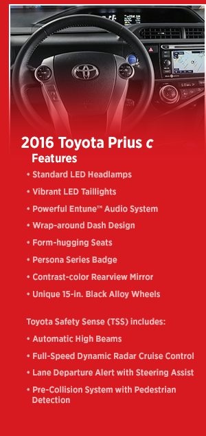 2016 Toyota Prius C Model Features