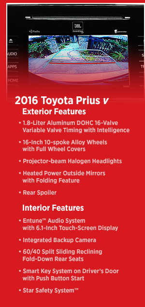 2016 Toyota Prius V Model Features