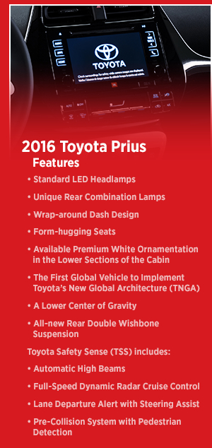 2016 Toyota Prius Model Features & Specifications