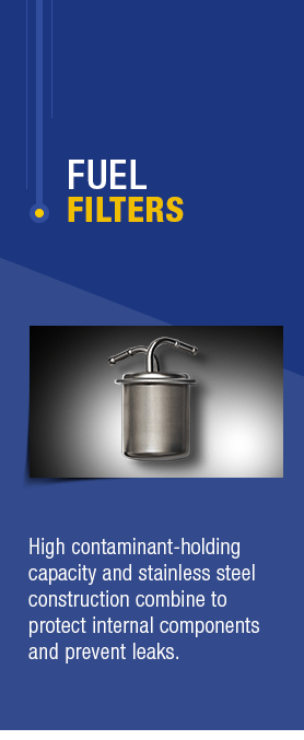 Subaru fuel filters have a high holding capacity for contaminants, and stainless steel construction.