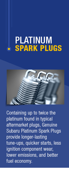 Platinum spark plugs provide longer-lasting tune-ups, less ignition component wear, and better fuel economy.