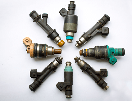 Assortment of car fuel injectors