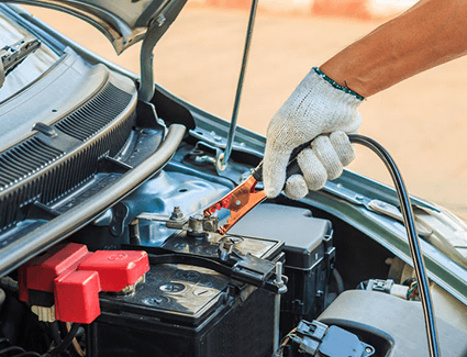 Person removing cable clamp