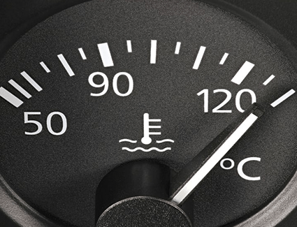 According to the temperature gauge shown here, this vehicle is running dangerously hot