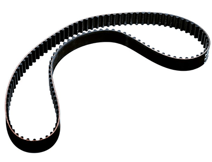 New timing belt on white background