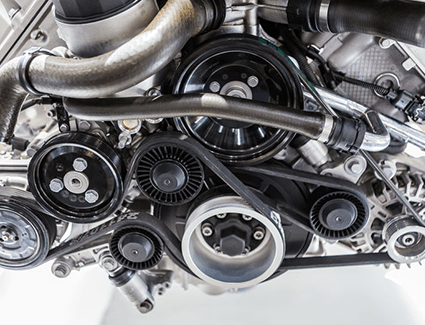 Serpentine belt in engine