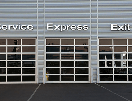 Dealership service doors