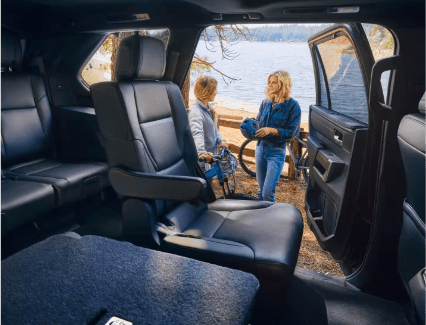 Photograph showing the huge amount of space in the 2nd and 3rd rows of the 2023 Sequoia.