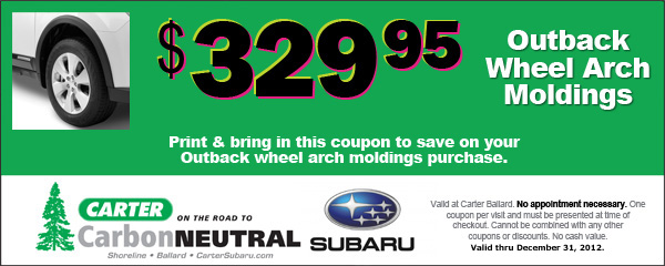Subaru Outback Wheel Arch Molding Special Seattle Subaru Parts Discount