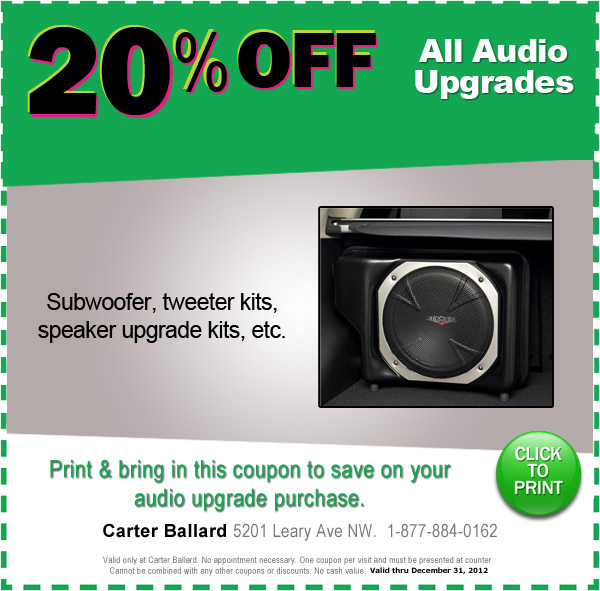 Subaru Car Stereo Upgrade Coupon Seattle