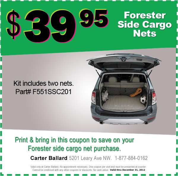 Subaru Forester Cargo Nets Seattle Subaru Parts Special