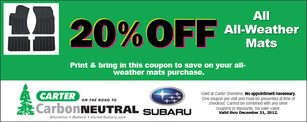 Subaru All-Weather Floor Mats Seattle