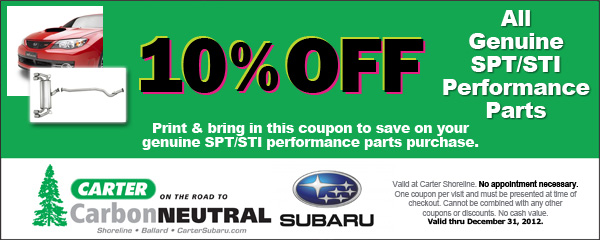 Genuine Subaru SPT and STI Performance Parts