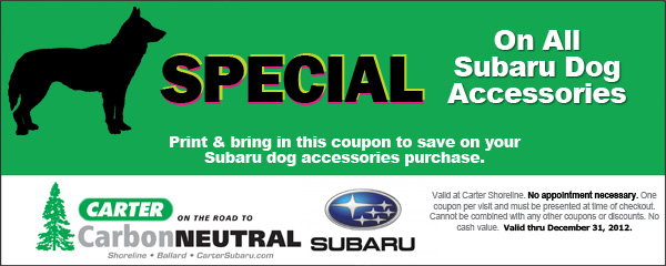 Subaru Dog Accessories Seattle