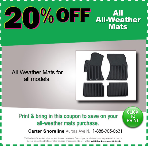 Subaru All-Weather Floor Mats Seattle