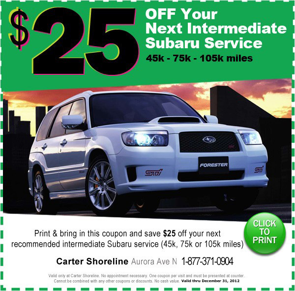 Subaru Timing Belt Replacement Coupon Seattle