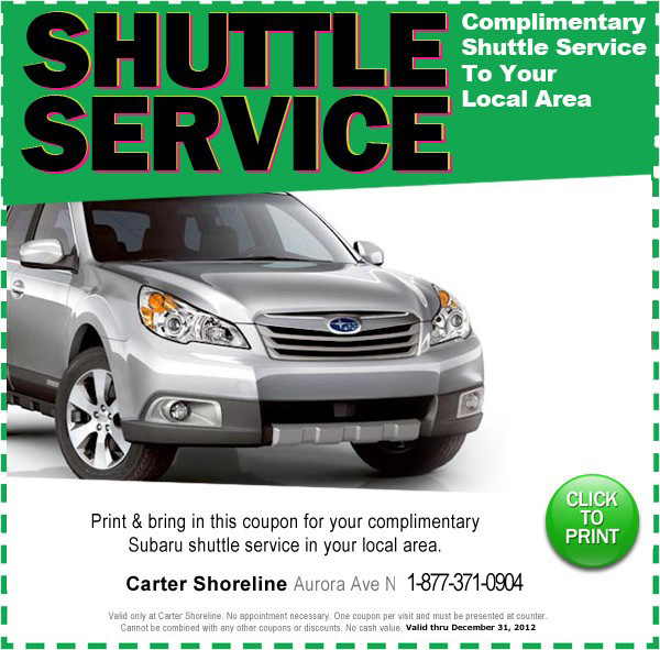 Subaru Shuttle Service Coupon Seattle