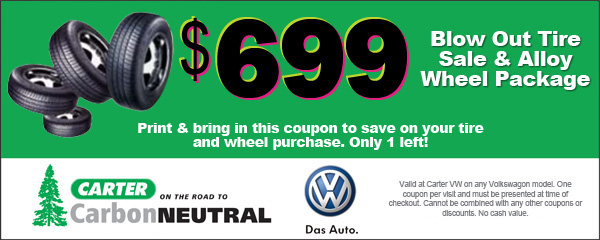 Volkswagen Blow Out Tire and Alloy Wheel Package Seattle