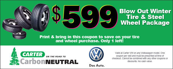 Volkswagen Blow Out Tire and Steel Wheel Package Seattle