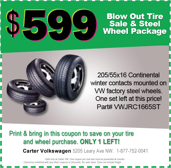 Volkswagen Blow Out Tire Sale Seattle