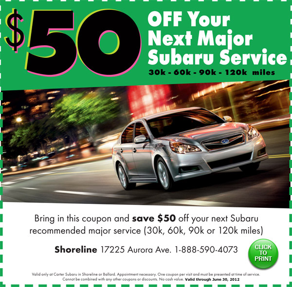 Subaru Major Maintenance Special Seattle