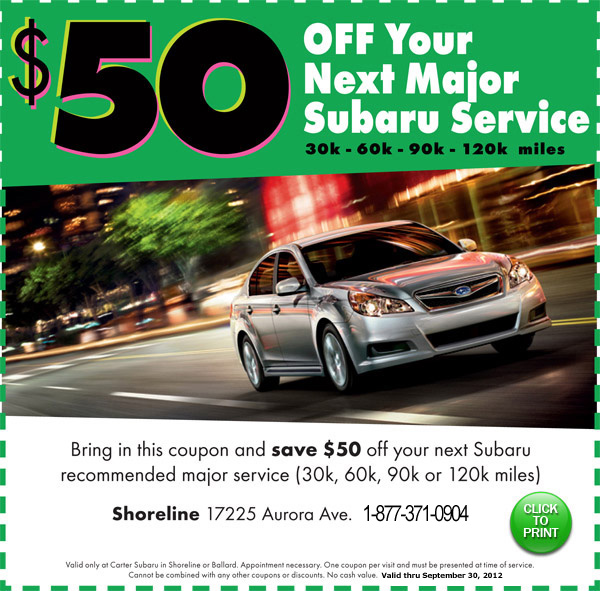 Subaru Major Maintenance Special Seattle