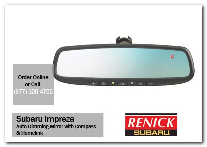 Los Angeles, subaru, auto-dimming mirror, compass, homelink, impreza, accessories, parts, specials