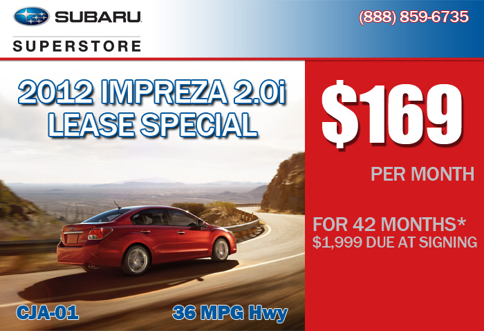 New 2012 Subaru Impreza Lease Special New Subaru Impreza Specials Arizona