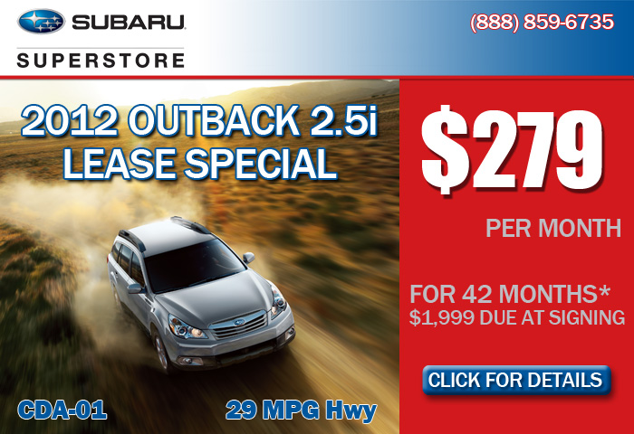 2012 Subaru Outback Lease Special Phoenix Arizona area Subaru Dealer
