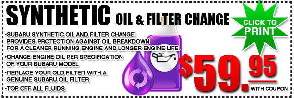 Wentworth Subaru Synthetic Oil & Filter Change Discount
Coupon! subaru, synthetic oil change, auto repair, discount, coupon, service,
maintenance, portland, oregon city, gresham, vancouver,
beaverton