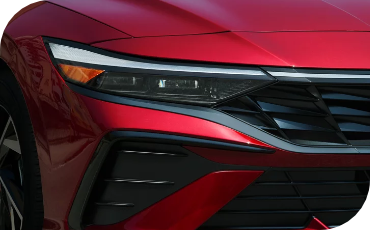 Closeup of the Hyundai Elantra headlights