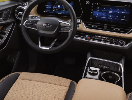 The steering wheel and dashboard of a 2026 Chevrolet Equinox.