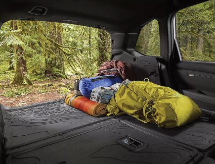 Photograph of the front row seats inside a 2026 Subaru Forester Wilderness
