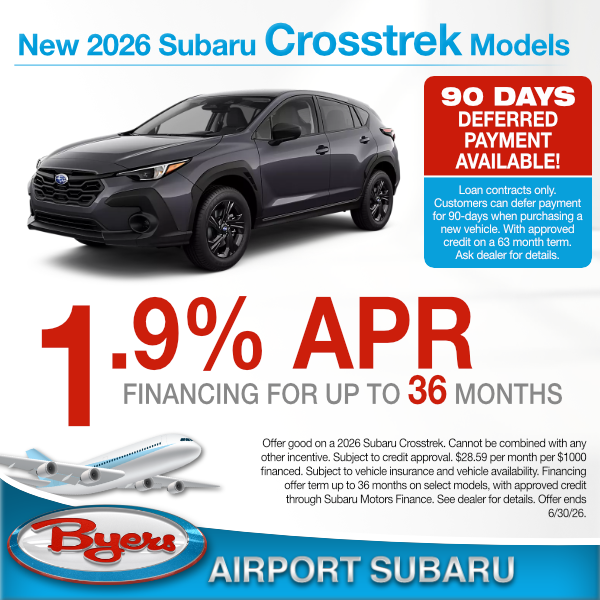 2026 Subaru Crosstrek Model finance offer clickable image