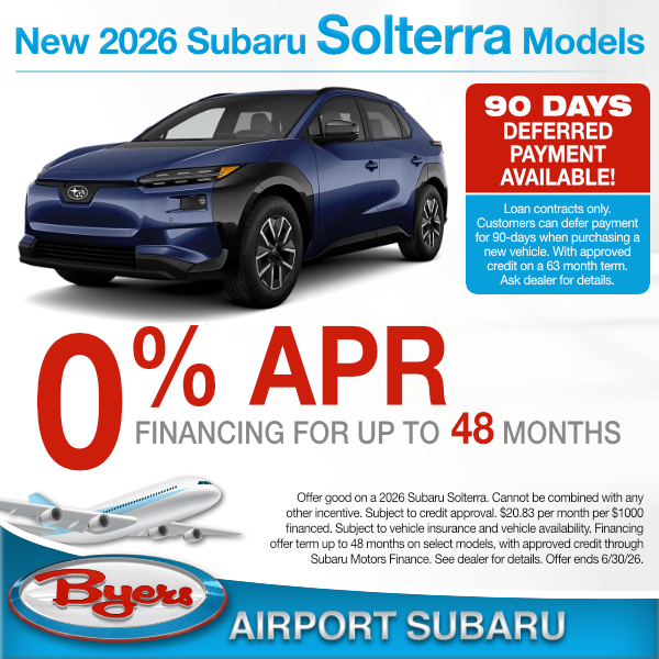 Every New 2026 Subaru Solterra finance offer clickable image